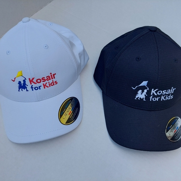 Lot Of 2 Kosair for Kids White and Black Caps NEW - Picture 1 of 4